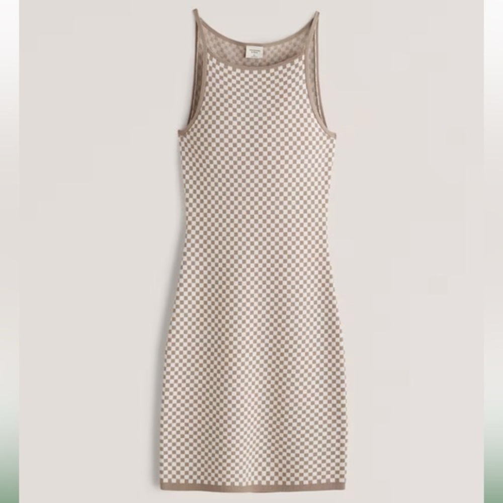 Abercrombie & Fitch Jacquard Mini Sweater Dress Light Brown Large